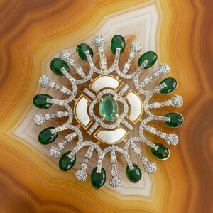 Elegant Green and Gold Pendant